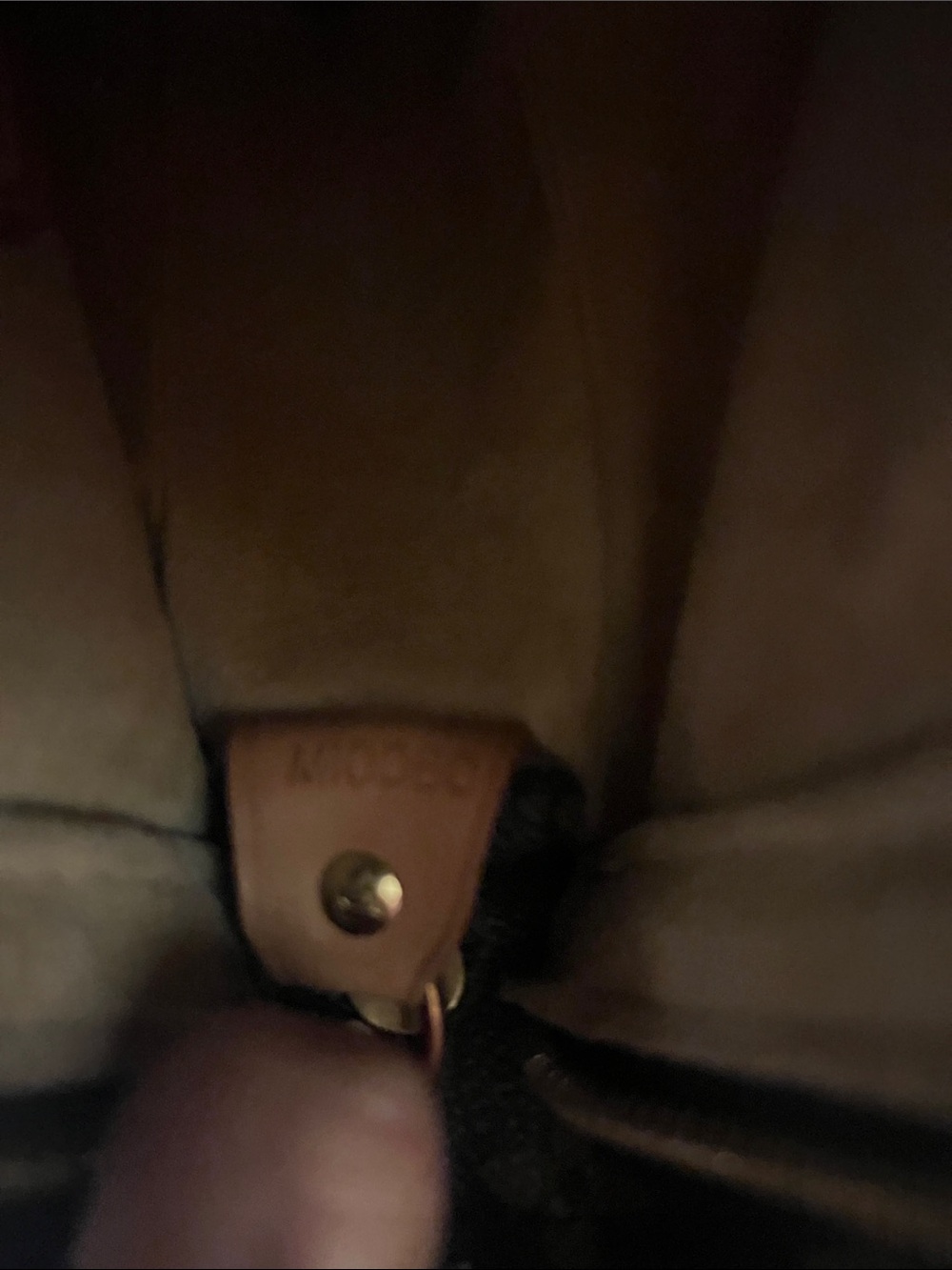 Louis Vuitton Brown and Gold Shoulder Bag Interior Detail